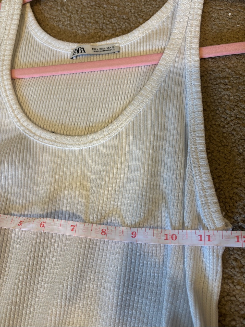 Zara White Tank Top with Pink Checked Midi Skirt - Picture 3 of 3